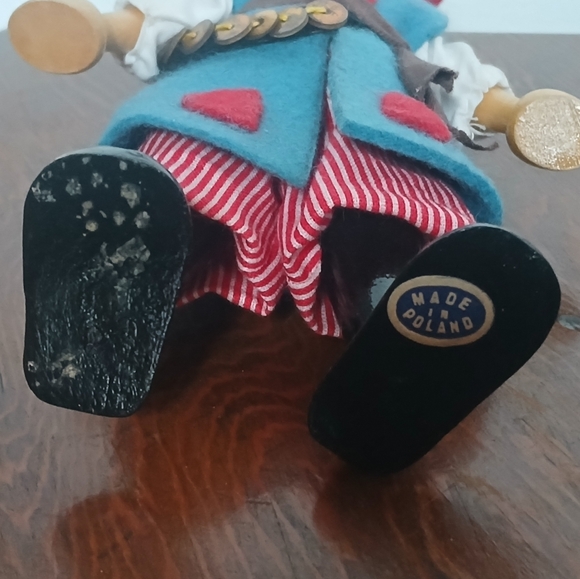 Vintage Polish Folk Art Wooden Peg Doll Hand Painted - Picture 10 of 10